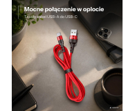 USAMS Kabel pleciony U26 USB-C 1m 3A Fast Charging czerwony - 1569040 - zdjęcie 2